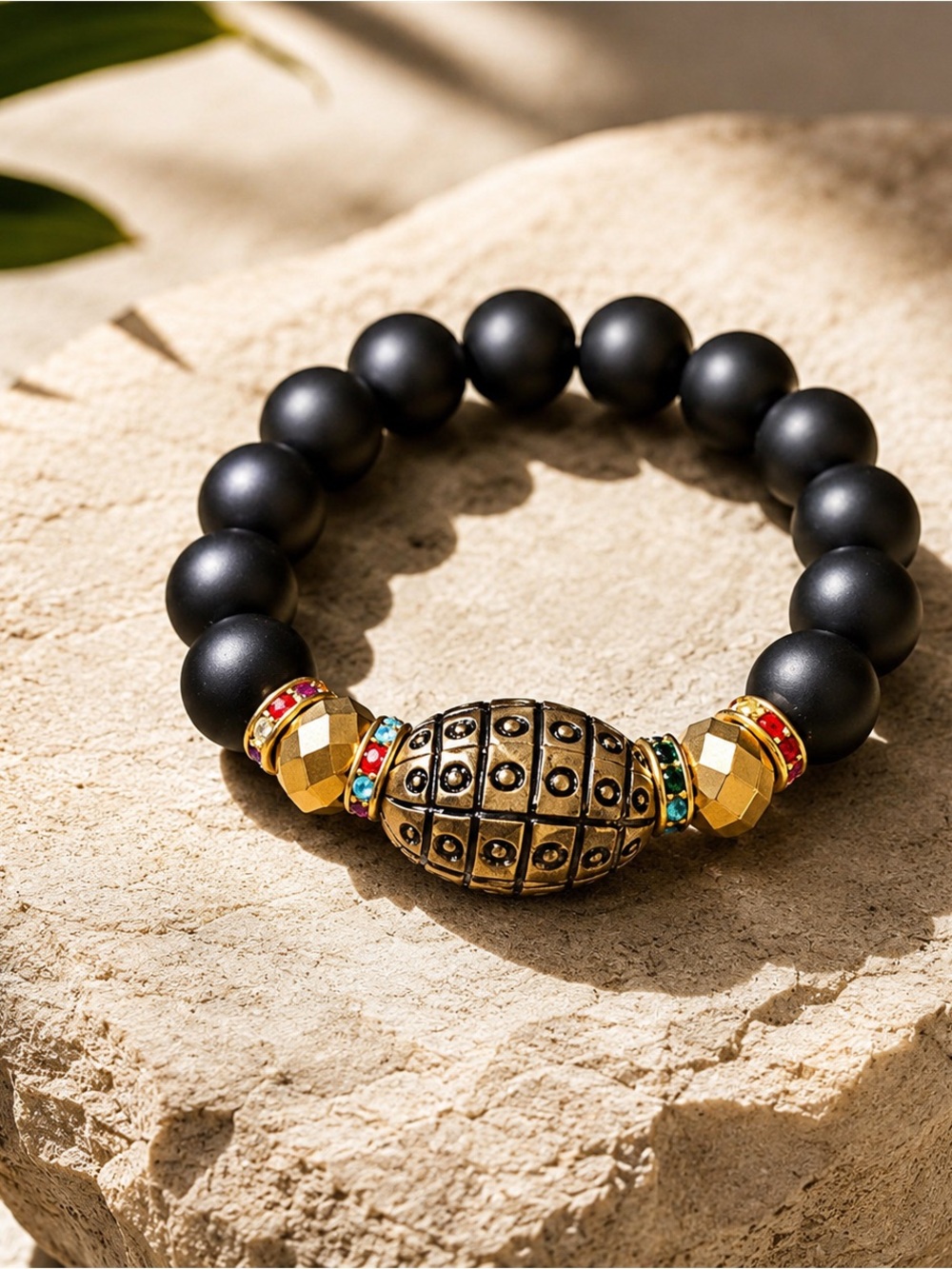 Black Recycled Glass krobo Bead Bracelets